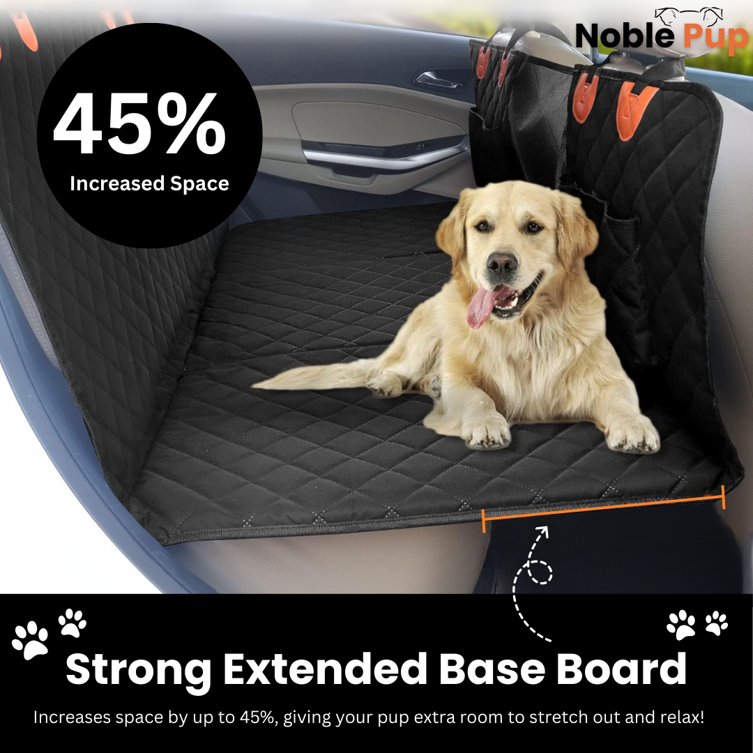 Noble Pup Back Seat Protector/Extender For Dogs + (Two Free Dog Seat Belts)