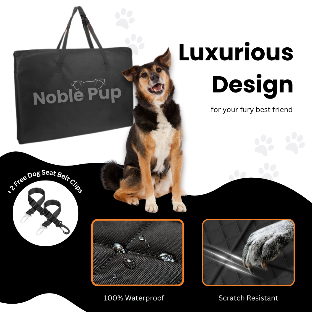 Noble Pup Back Seat Protector/Extender For Dogs + (Two Free Dog Seat Belts)